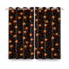 2pcs/set Horror Halloween Window Curtain Bat Spider Pumpkin Ghost Haunted House Home Decor Blackout Polyester Fabric Curtains