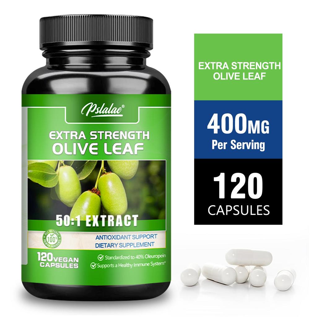 Estratto di Foglie d'Olivo Extra Forte, ogni porzione contiene 20.000 mg di oleuropeina, 40% oleuropeina, 100% Vegano.