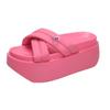 Fashion Woman Summer 2024 New Comfortable Women's Slippers Cross Thick Soled Beach Sandals Casual Fairy Style Flat Bottomed Women Shoes