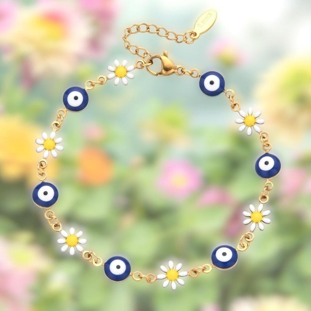Of Evil Eye Flower Charm Bracelet Eye Bracelet Amulet for Warding Off Evil Warding Off Evil Preventing Energy and Attracting Positive Energy [Magic