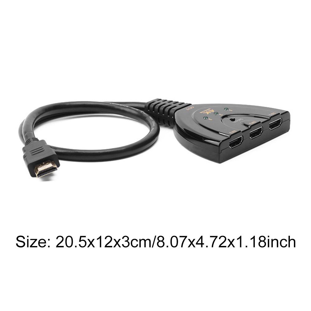 3-Port HDMI-Compatible Switcher Selector 4K/1080P with 1.8FT HDMI-Compatible Cable 3 in 1 Out for PS4 Xbox DVD Player Fire Stick