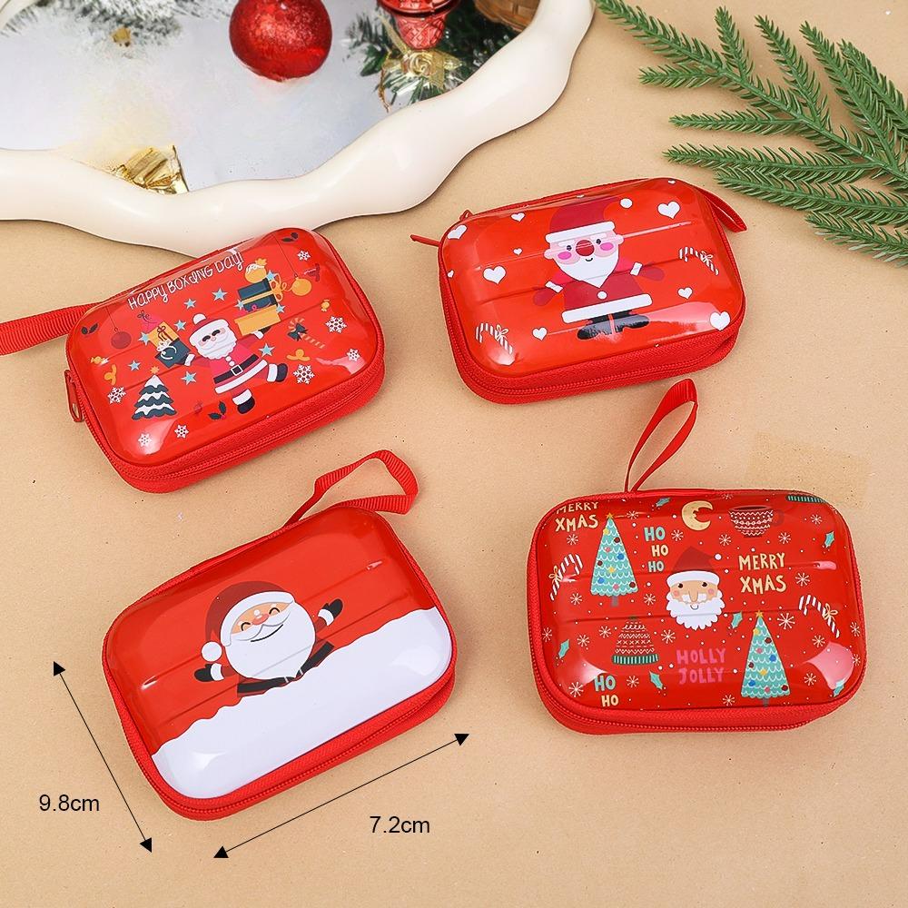 5/1Pcs Christmas Cable Organizer Zipper Candy Coin Storage Bag Kids Toys Keyring Pendant Christmas Gifts Earphone Box Organizer