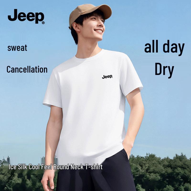 JEEP Men s Cool-Touch Ice Silk Quick-Dry Short Sleeve T-Shirt M
