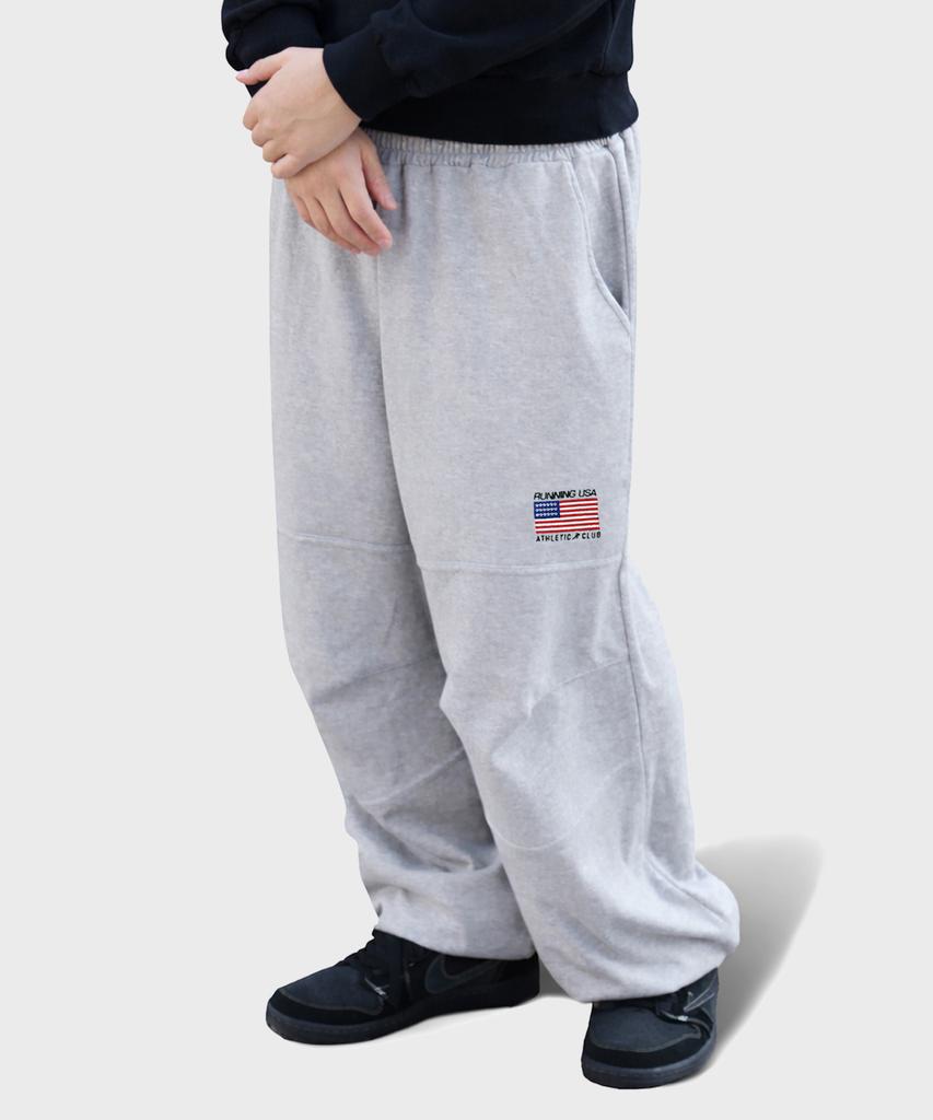 RESPECT Double Knee Running Usa Athletic Club Sweatpants (Grey)