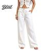 Casual Pants Women Straight Wide Leg Trousers Loose Fit Drapey High Waisted for Work Pants Solid Color Dressy Trousers Office Travel Comfortable