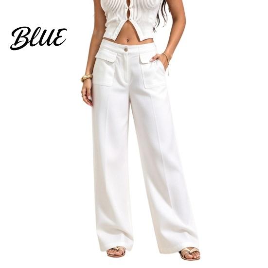 Casual Pants Women Straight Wide Leg Trousers Loose Fit Drapey High Waisted for Work Pants Solid Color Dressy Trousers Office Travel Comfortable
