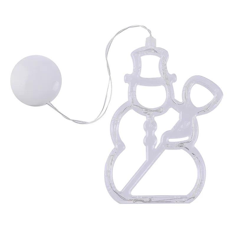 LED Christmas Window Suction Cup String Lights with Tree, Santa, Snowman, and Stars