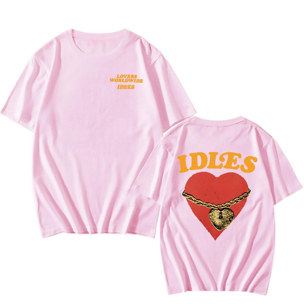 IDLES LOVERS WORLD WIDE Tshirts Short Sleeve Summer Cotton T-shirt Cotton Soft Men Women T Shirt Casua Punk Unisex Streetwear