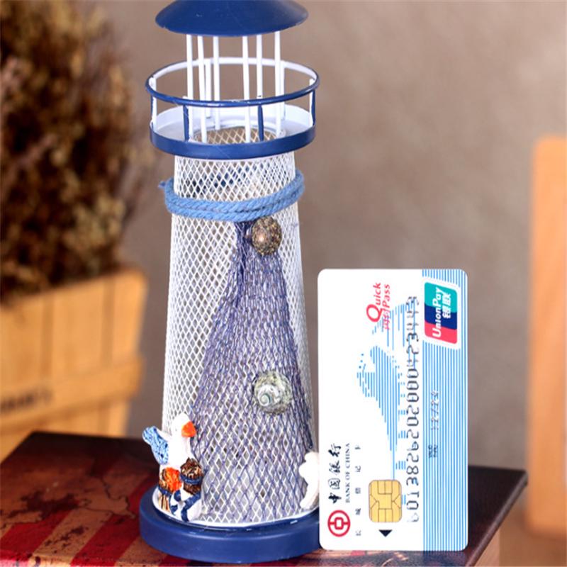 Seagull Navigation Party Sculpture Maritime with LED Lights Colored Light Lighthouse Light Metal
