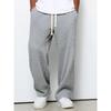 Heren Relaxed-Fit Gedrapeerde Effen Kleur Wijde Pijpen Sportbroek