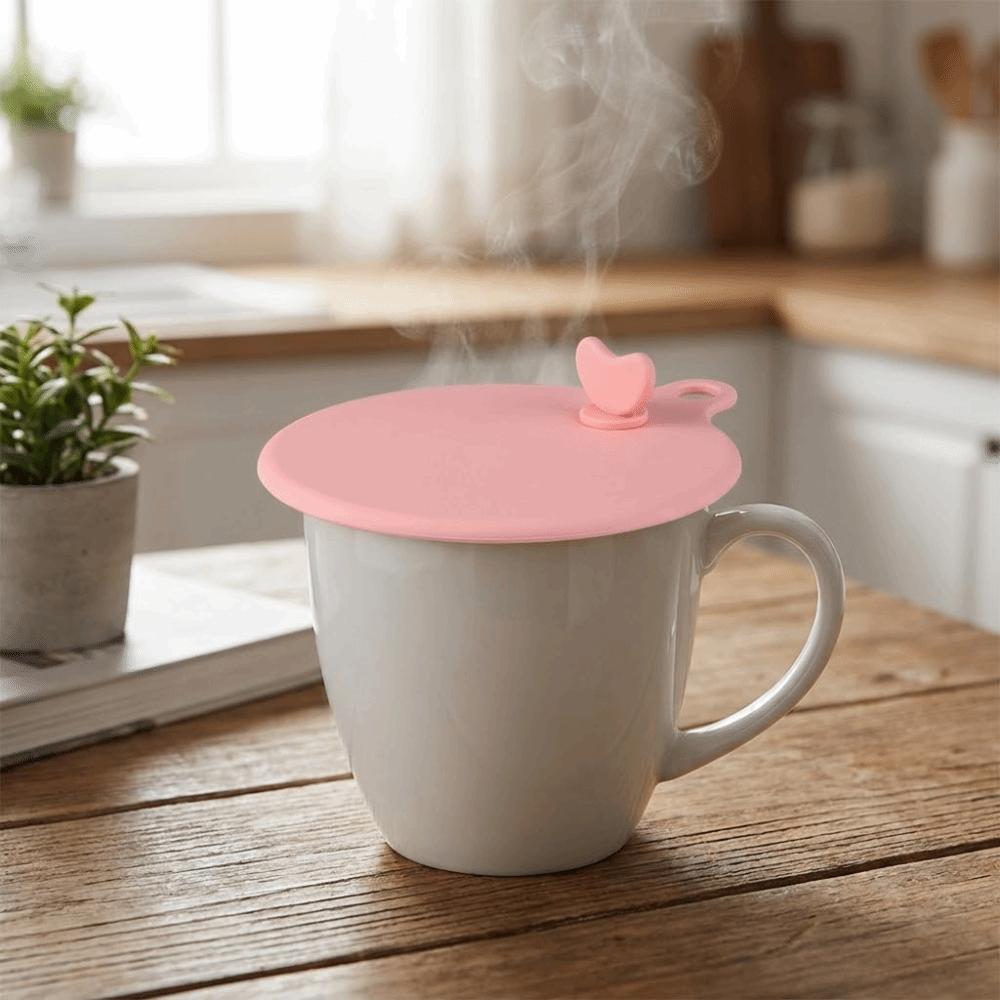 2PCS Heat-Resistant Dustproof Cup Lid Flexible Mug Cover Drinking Glass Cover Fruit Juice