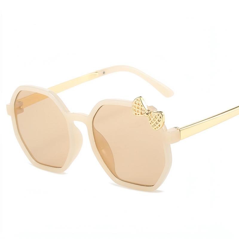 New Brand Metal Bow Children's Cartoon Sunglasses Fashion Polygonal Sunglasses Cute Girls boys Babys Sunscreen Sunglasses