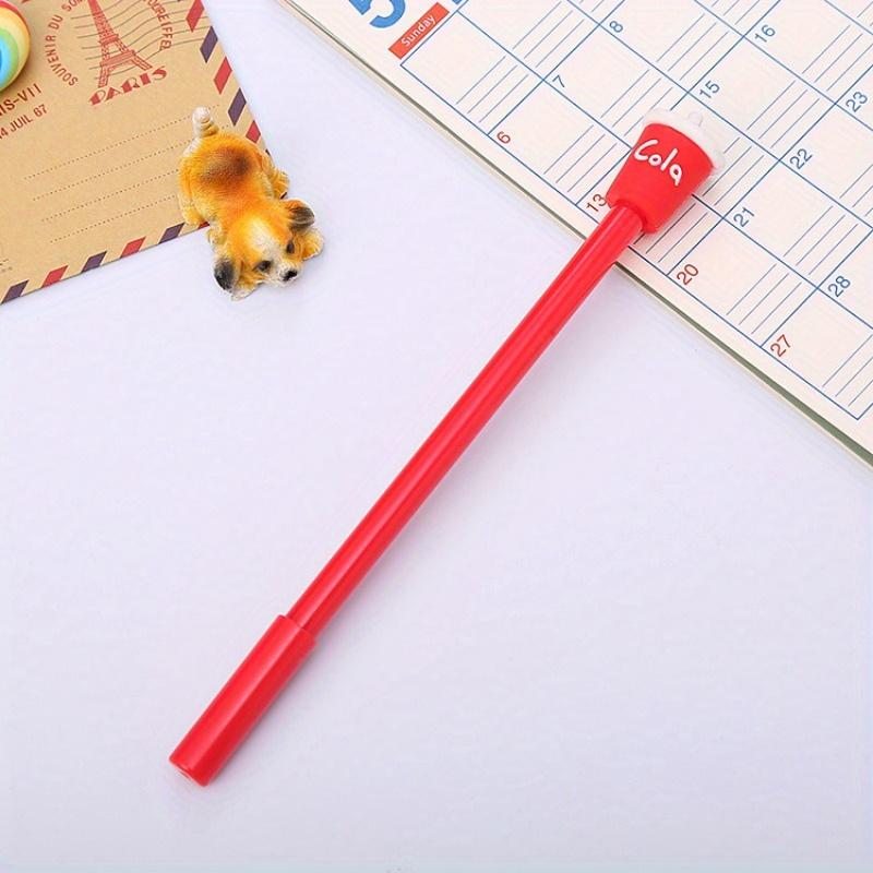 10pcs 0.5mm Pen Tip Creative Fries Cola Burger Ice Cream X Shape Gel Pen Fast Food Shape Cartoon Silicone Tip Gel Pen