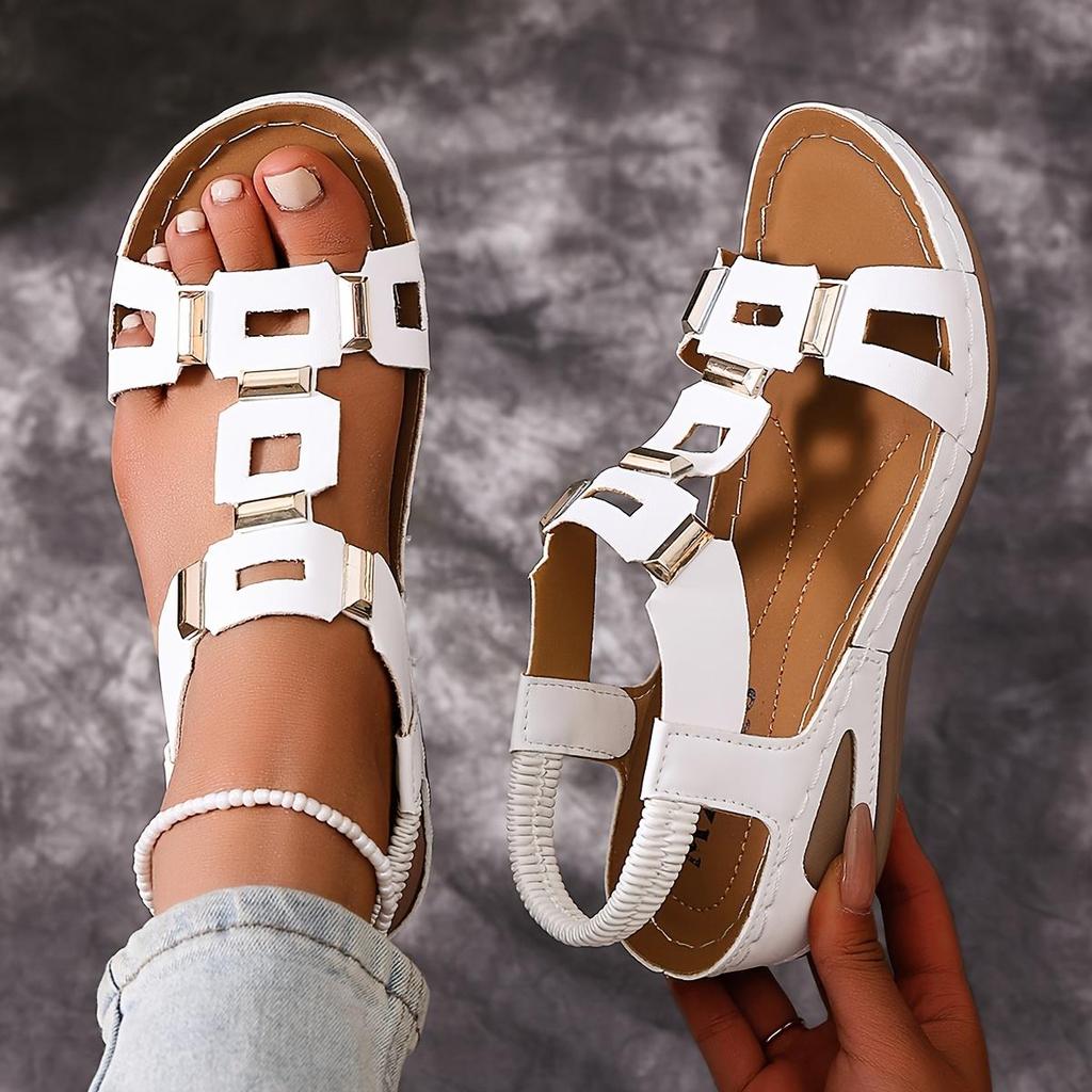 Fashionable Women'S Thick-Soled Open-Toe Sandals | Breathable Platform Heel with Ankle Straps, Slip-on Design, Elegant and Comfortable,for Casual Wear