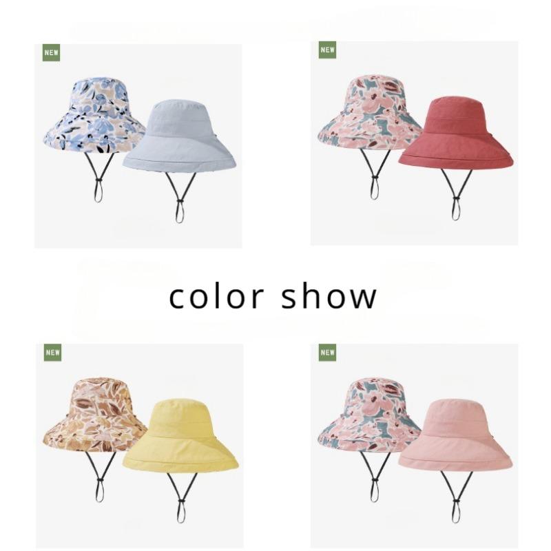 Casual Andas Solskydd UV-skydd Solskyddsmössa Fiskarhatt Dubbelsidig hopfällbar hatt Blommönster Kepsar Justerbar andningsbar solhatt