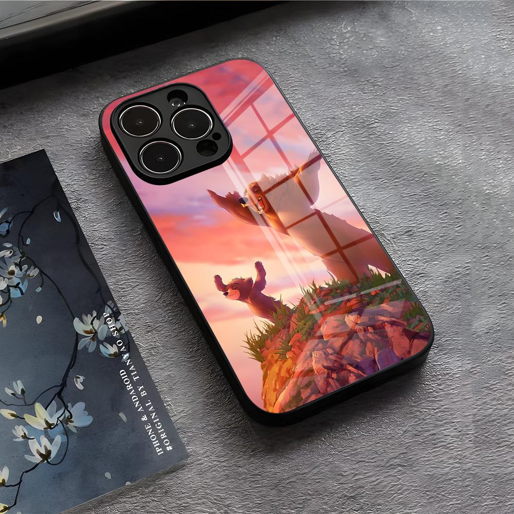 D-Disney B-Brother Bear Phone Case For IPhone 17 Air 16 E Pro Max 15 14 13 Mini 12 Pro 11 Max Plus Black Glass Cover