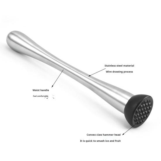 Cocktail Muddler Stainless Steel Bar Tool for Mojitos Lemonade Fruit Drinks Long Handle Bar Accessories for Home Restaurant Bartending