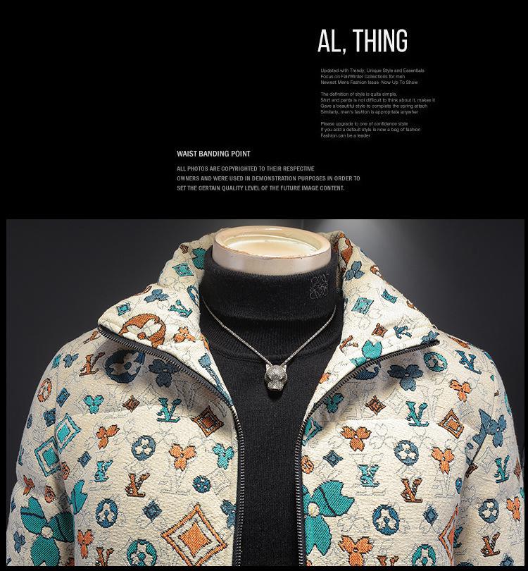 Hochwertige Herren-Jacquardjacke mit 90% Daunenfüllung - Herbst/Winter 2025 Edition