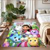 Anti‑Slip Crystal Velvet Floor Rug, Gabby's Dollhouse Design Carpet for Indoor Living Bedroom Home Decoration