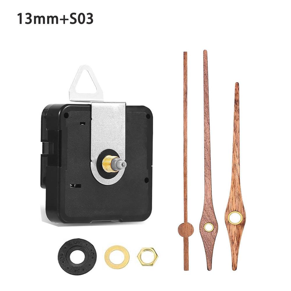 Silent DIY Cross-Border Long Shaft Clock Movement with Walnut Wood Hands - 4 Styles Available