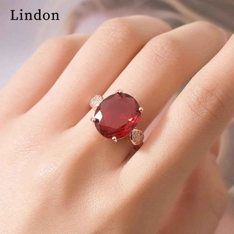 

Классическое посеребренное кольцо Lindon с цирконом, женские ювелирные изделия, подарок на свадьбу и вечеринку