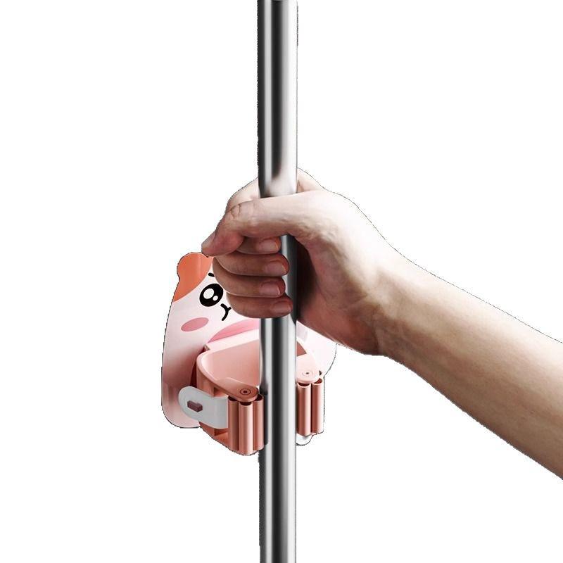 Punch-Free Mop Holder: Strong Hook for Bathroom & Household