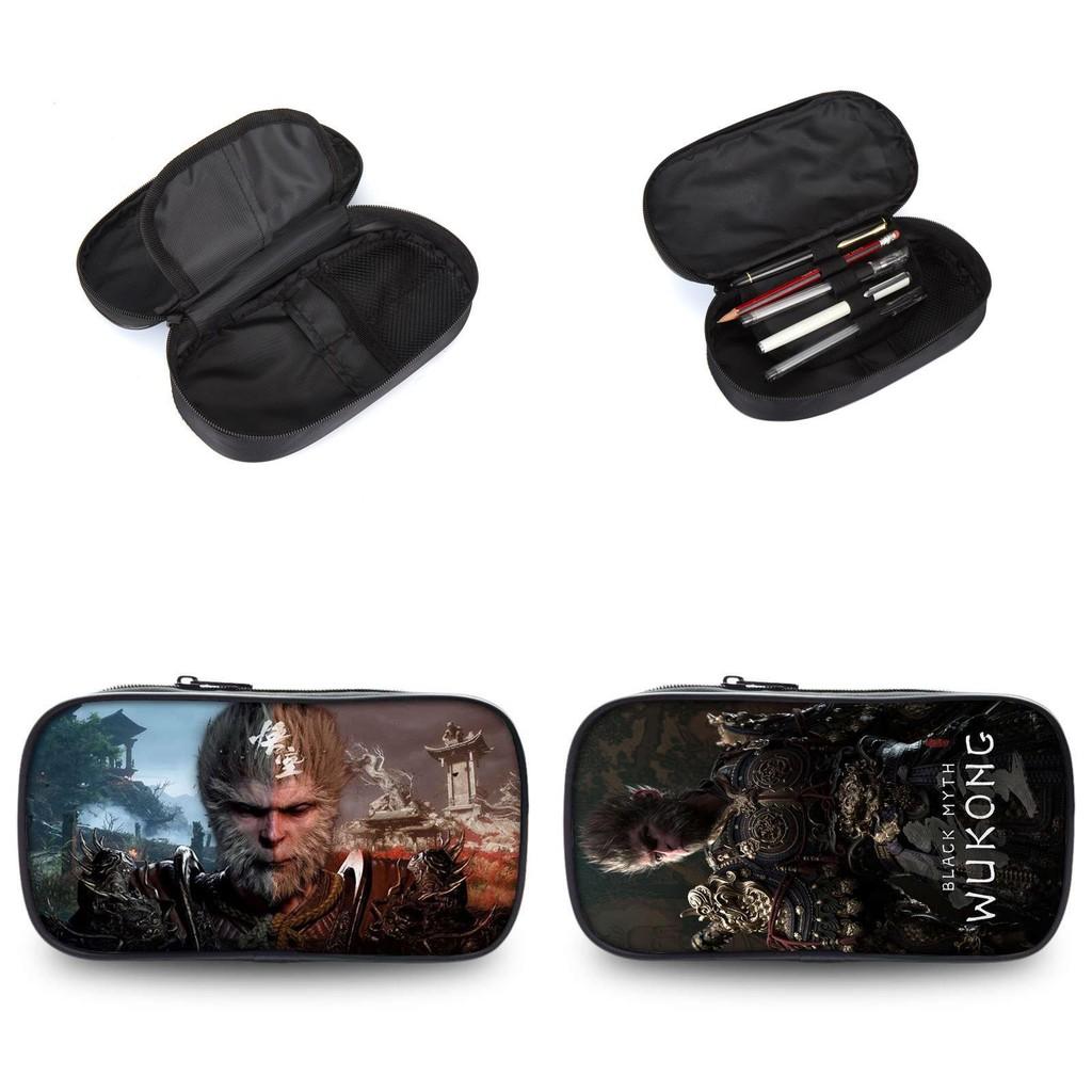 Wukong Myth Black Pen Case Double Layered  Large Capacity Fashionable Simple