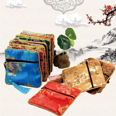Stoffschmuck-Aufbewahrungstasche Stickerei Münzbörse Hochwertige Schmucktasche