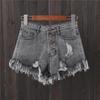 Plus-Size Ripped Button-Down Denim Shorts - Korean Style Wide-Leg Summer Hot Pants with Frayed Hem