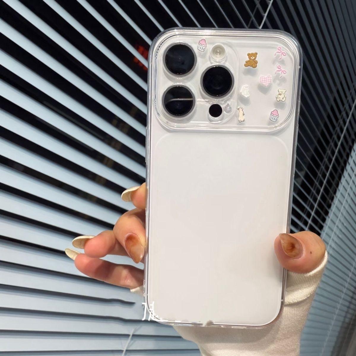 

Cute Cartoon Bear Phone Case for 17 Pro Max/16, 15 Pro & 14 with Large Window Design iPhone 15 Pro Max