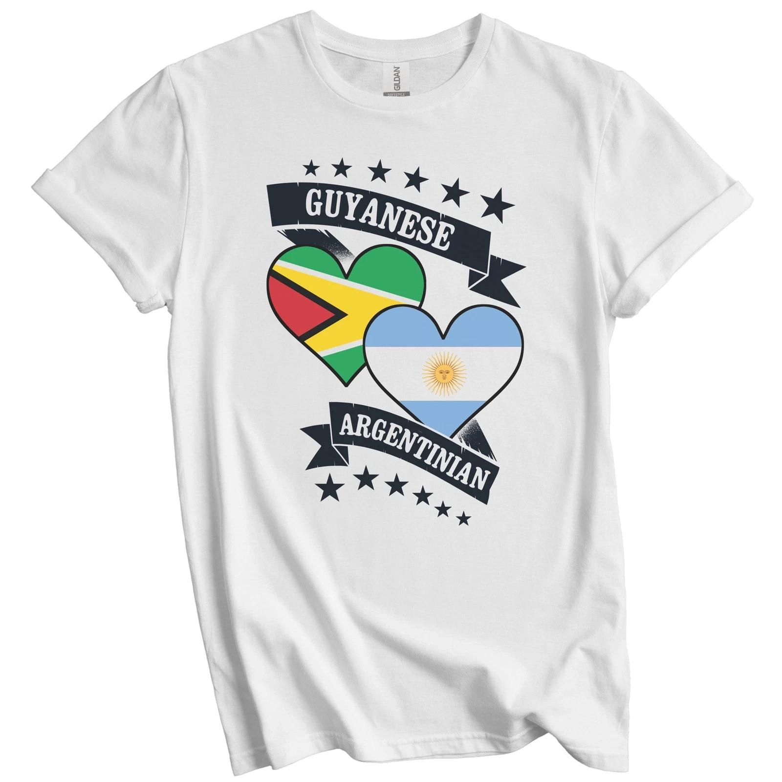 Guyanese Argentinian Heart Flags Guyana Argentina T-Shirt S