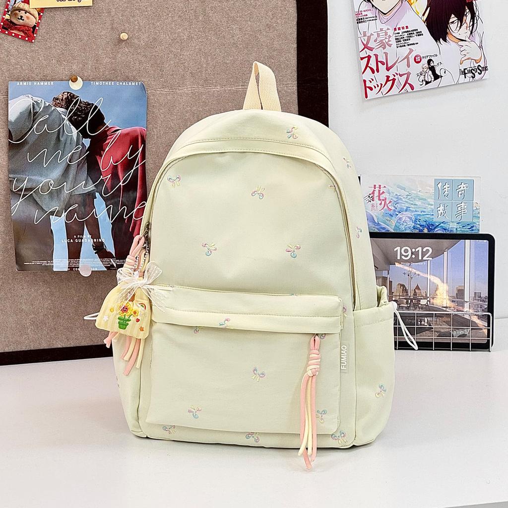 Schoolbag Japanese Ins Small Fresh Backpack Solid Color Versatile Casual Backpack Campus Style Junior and High School Student School Bag