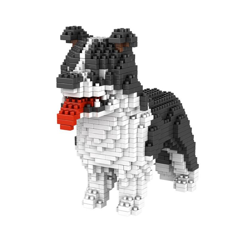 Collie Puppy Shaped Building Blocks, DIY Model Set for Entertaining and Educational Construction Toy, Ideal for Pet Enthusiasts