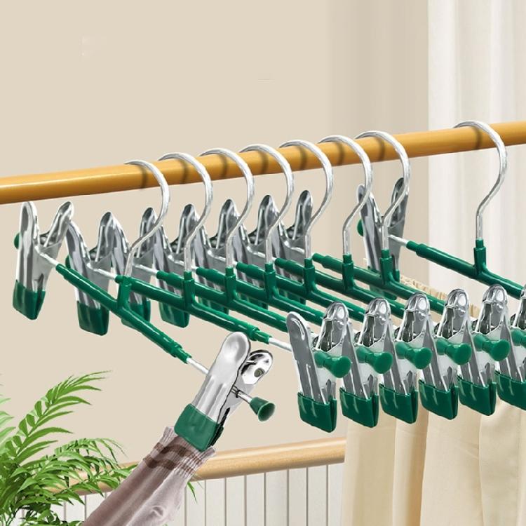 Durable Rusts Proof Multiple Use Adjustable Clothes Hangers Scratch Resistant Clips For Scarves Trousers Storage