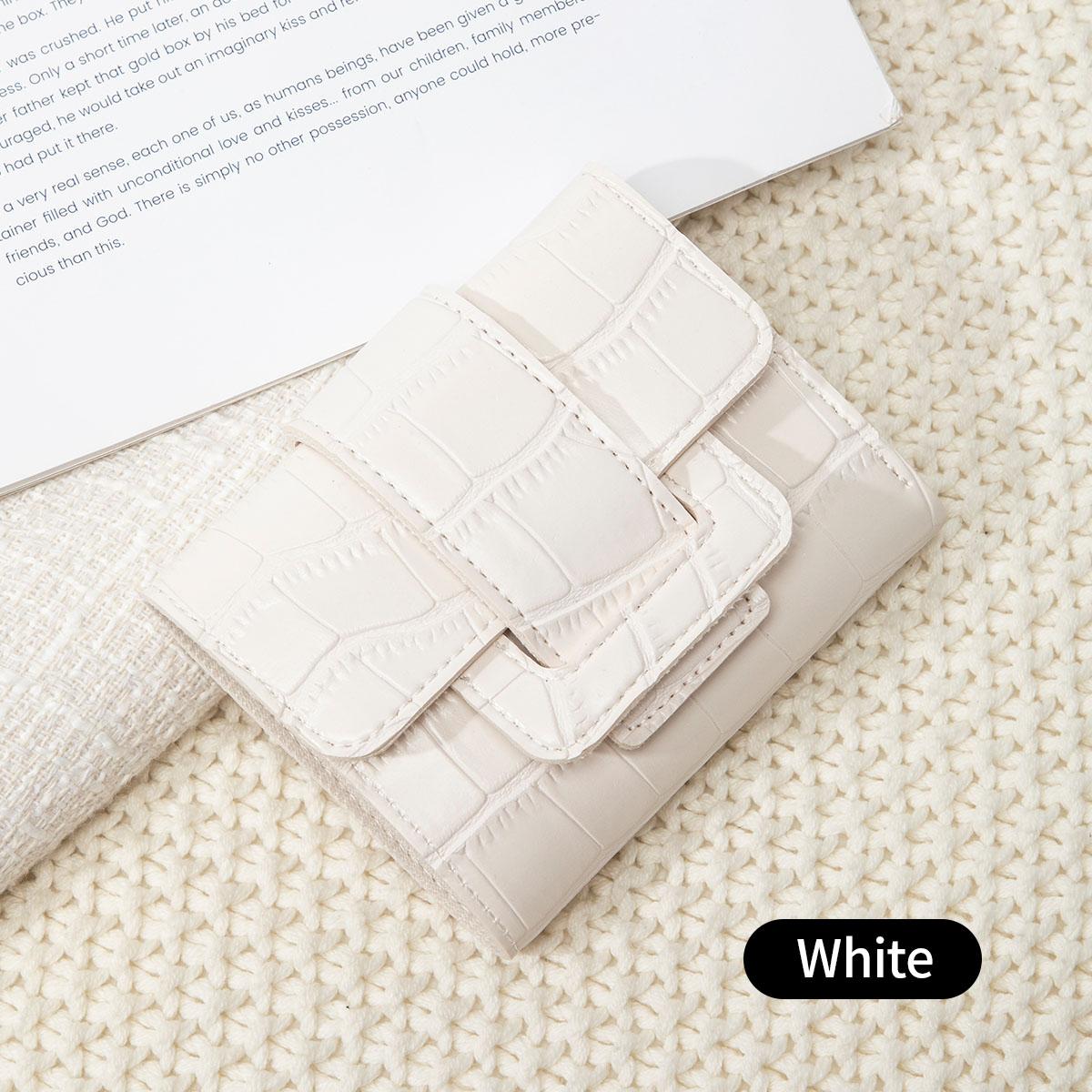 

Women Luxury Card Holder Vintage Mini PULeather Women Short Wallet Multi-function Crocodile LeatherCard Holder CoinWallet Clutch