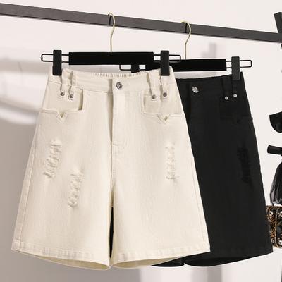DIMANAF Taglie Forti 2025 Pantaloncini da Donna Pantaloni Estivi Larghi Harem Jeans Corti Base Vita Alta Monocolore Vita Elastica