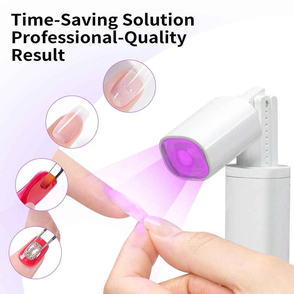 Portable Rechargeable Nail Art Curing Lamp with Quick-Drying and Retractable Stand