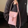 Spring and Summer Niche Simple Dopamine Color Lychee Pattern Mobile Phone Bag Versatile Commuter Messenger Bag Bag Female