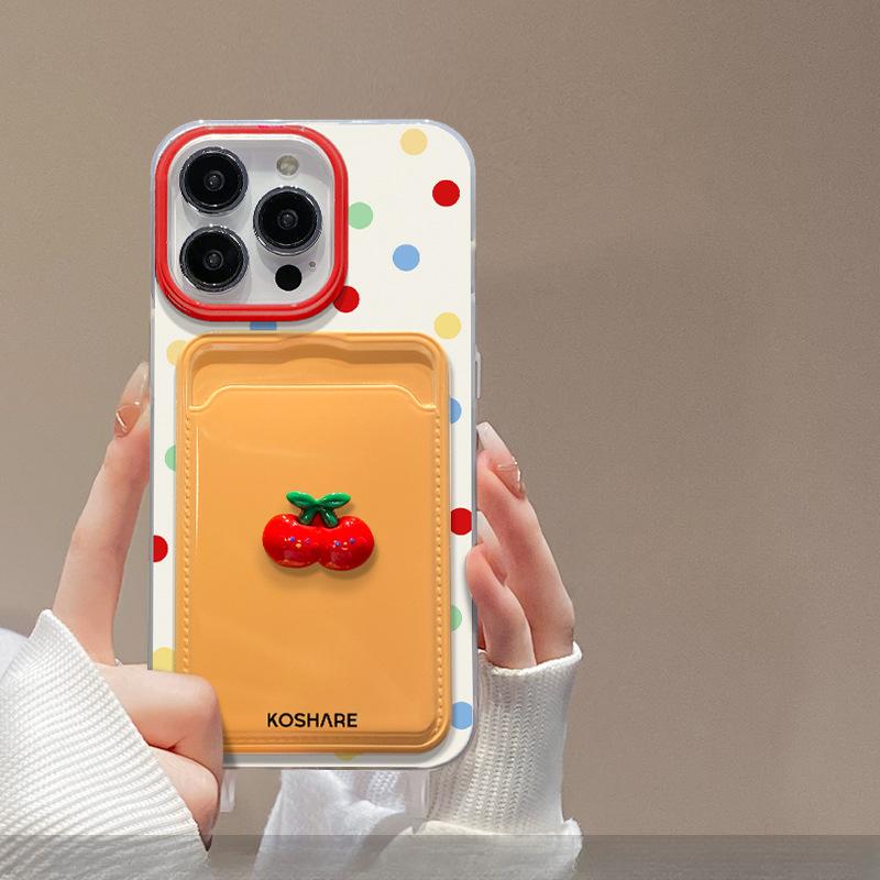 

Трехмерные куклы Cherry, подходящие для Apple 16PRO, чехол для мобильного телефона, iPhone 15, сумка для карт, ремешок 14/13, прозрачный силикон iPhone XS Max