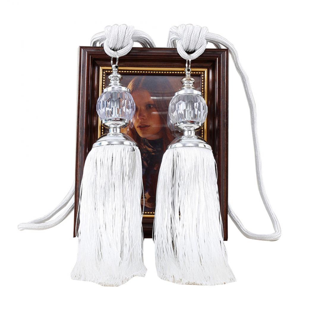 

Европейский искусственный кристалл, 1 пара кисточек, веревка с бахромой, занавеска, декор для окна, шторы белый