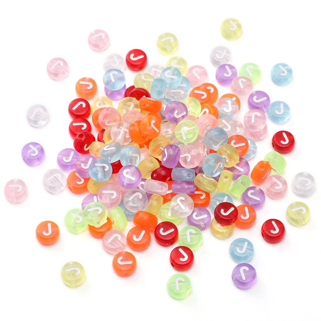 100 ks Akrylové korálky s písmeny Kulaté volné korálky pro DIY náramek Výroba módních šperků