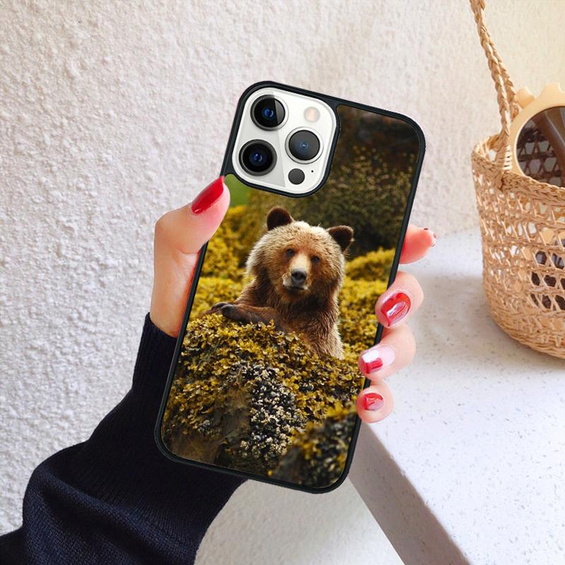 

Grizzly Bear Animal Phone Case for iPhone 17 Air 16 Coque 15 14 12 13 PLUS 11 PRO MAX Back Cover Fundas Shell iPhone 11pro max