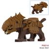 1pcs Medieval Knight light gray Wolf Widen the seat Animal Decorative Toy Moc Building Block