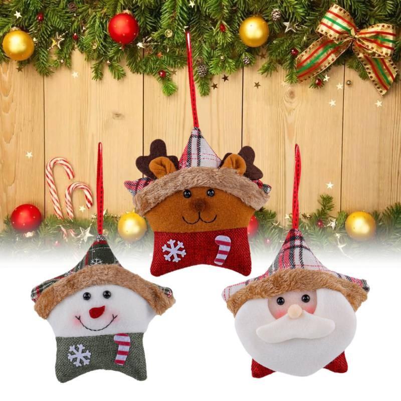 Unique Plush Christmas Ornaments With Santa Snowman And Reindeer Designs Perfect For Holiday Celebrations