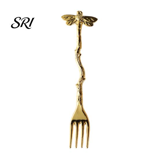 Branch Handle Fork Dessert with Dragonfly Fruit Cake for Birthday Nature Inspired Party Home Elegant Nature-Inspired Tableware Gift Food Lovers