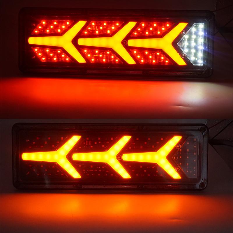 2pcs 12V/24V LED Car Truck Tail Light Brake Light Turn Signal Lamp Rear Lamp For Trailer Van Boat RV Caravan Bus Lorry UTV