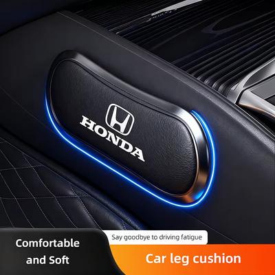 Leather Car Pillow Car Knee Pad Elastic Memory Foam Leg Pad For Civic Fit Jazz Accord Pilot CRV Odyssey Passport City HRV LV4
