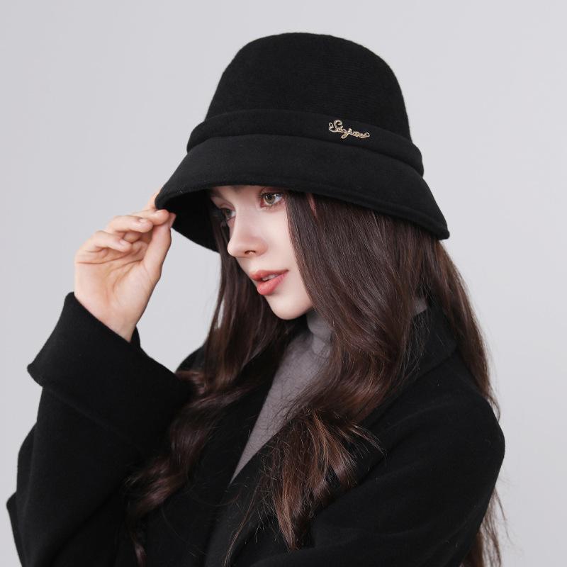 

Шерстяная шляпа в стиле Хепберн, женская французская ретро-шляпа с ароматом, для светской львицы, зимняя теплая панама
