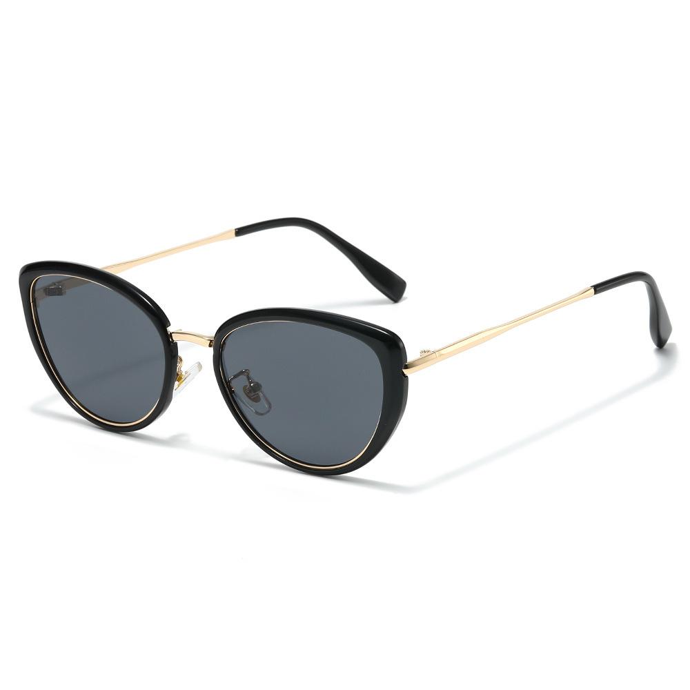 New cat eye fashion sunscreen metal sunglasses European and American retro personality trend high-end sunglasses