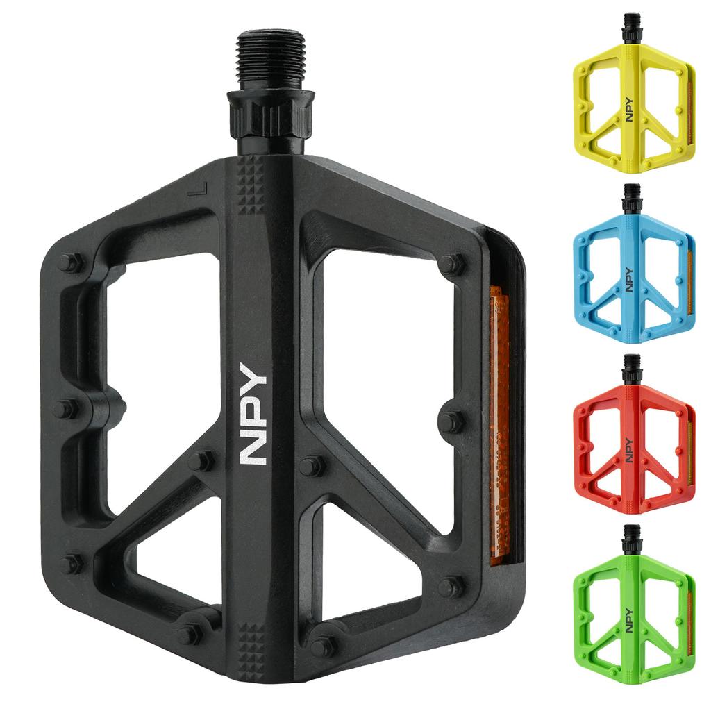 NPY NEW Double DU Bearing Bike Pedals with Reflector for Mountain Road Cycling Flat Bicycle Platform Pedals Cycling Accessori 6